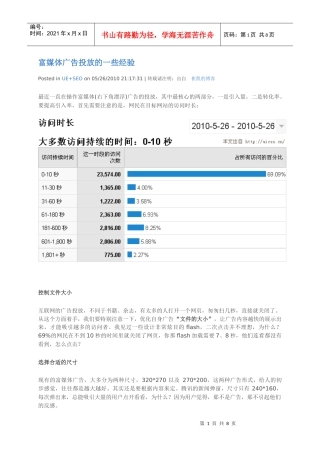 富媒体广告投放的一些经验