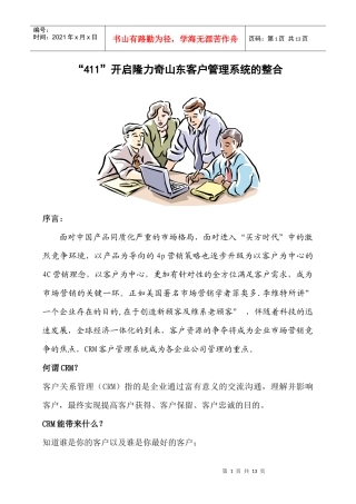 “411”开启隆力奇山东客户管理系统的整合(doc 12)