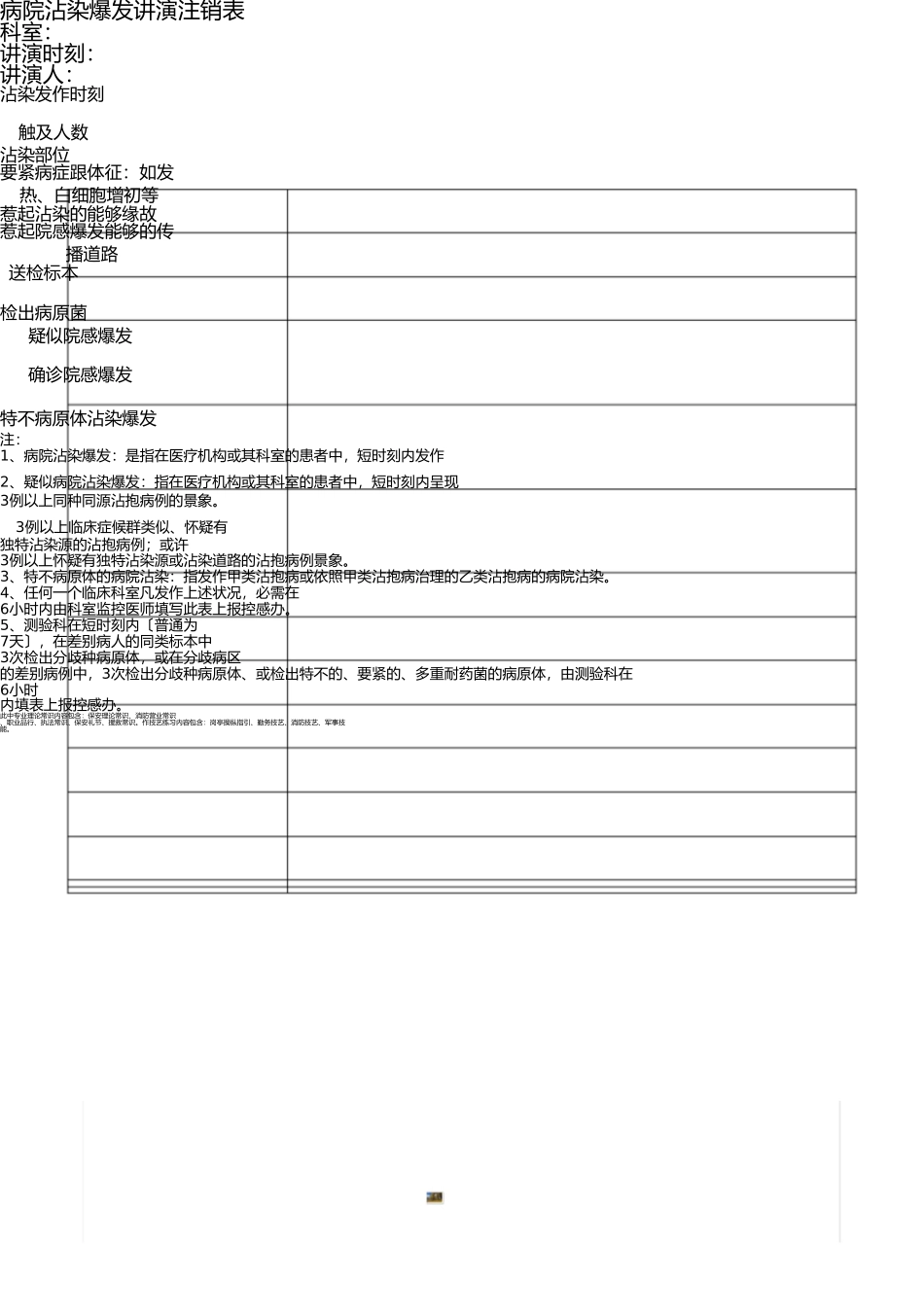 医院感染暴发报告登记表 _第1页