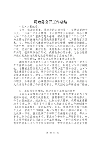 局政务公开工作总结