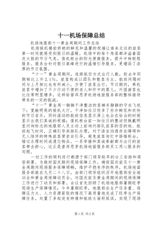 十一机场保障总结