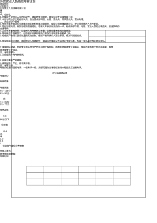 外贸业务人员绩效考核方案 
