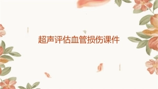 超声评估血管损伤课件