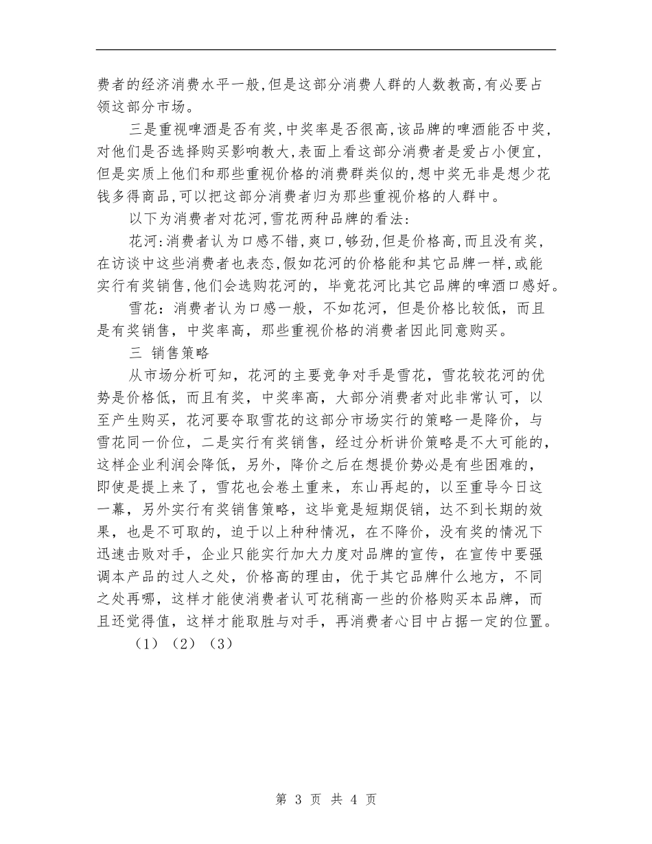 品牌啤酒广告策划书范文_第3页