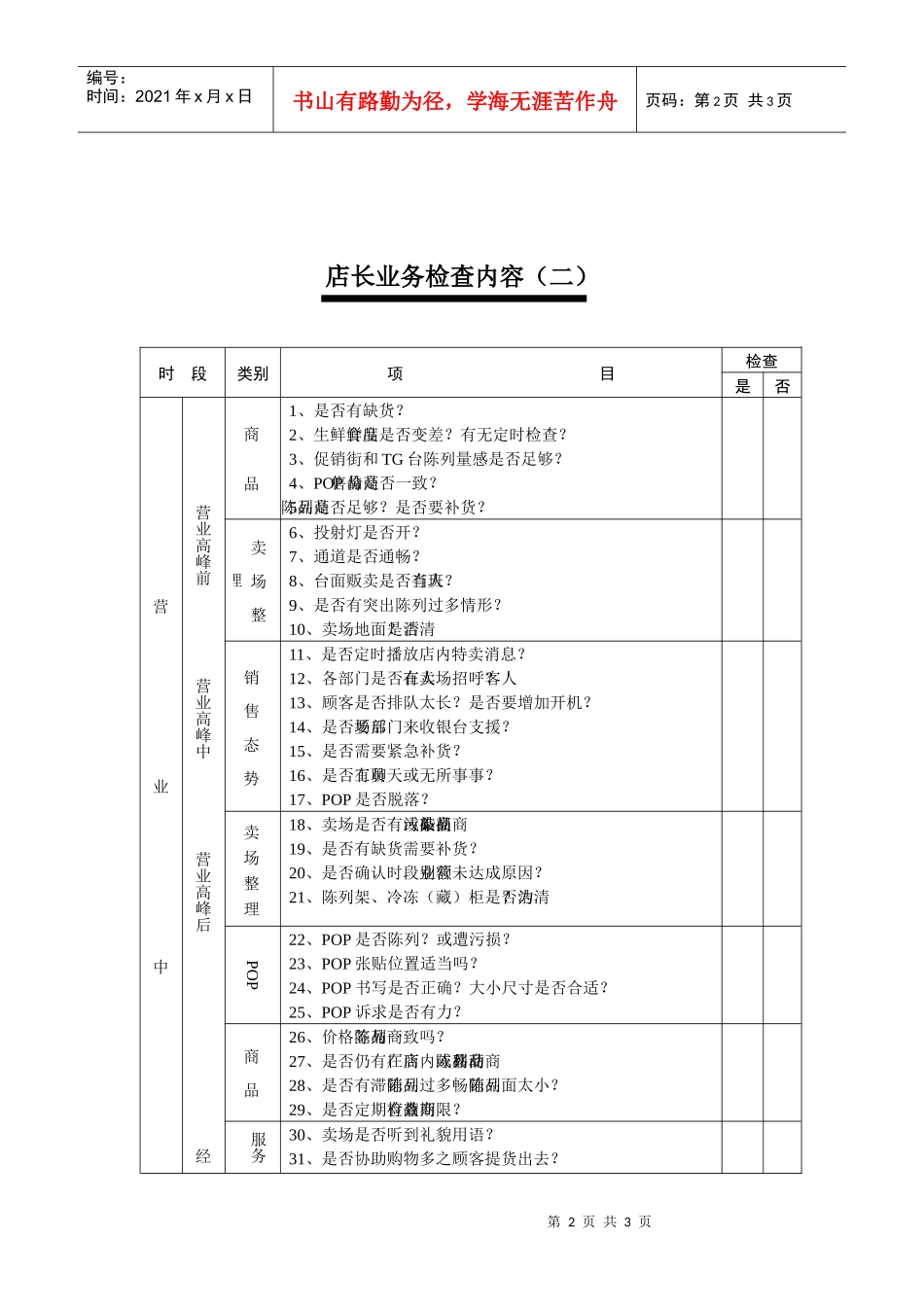 003店长业务检查表_第2页