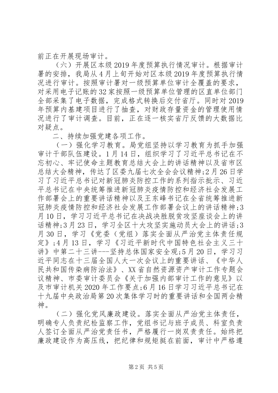 区审计局XX年上半年工作总结_第2页
