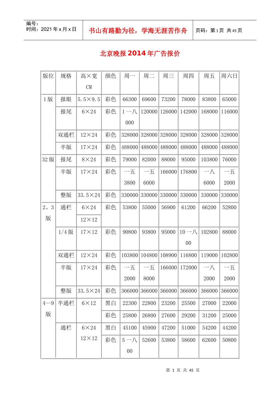 北京报纸媒体报价表_第1页