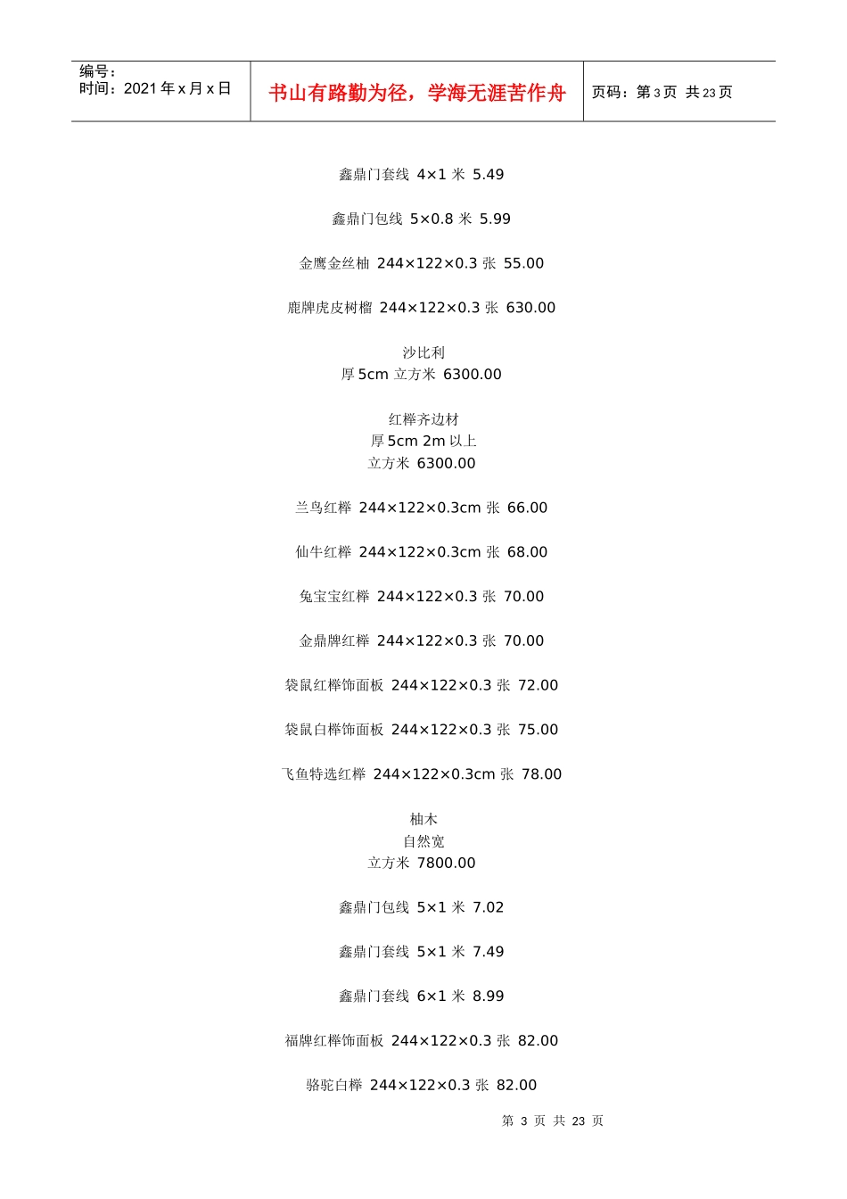 2千多种装饰材料价格大全_第3页