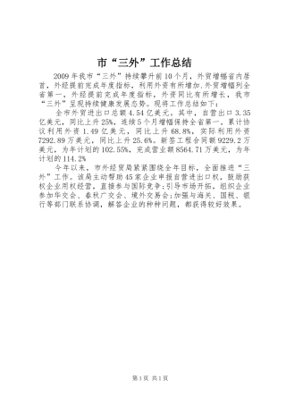 市“三外”工作总结
