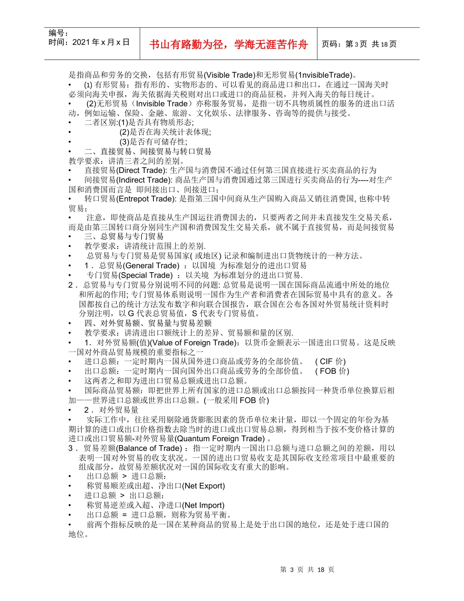 国际贸易基本概念作用与特点_第3页