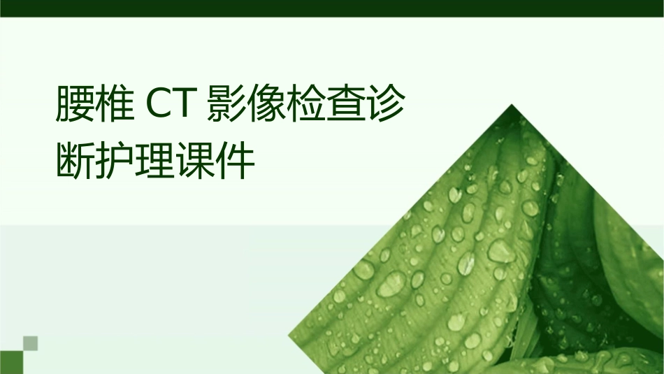 腰椎CT影像检查诊断护理课件_第1页