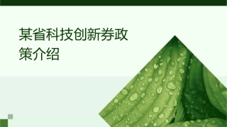 某省科技创新券政策介绍课件