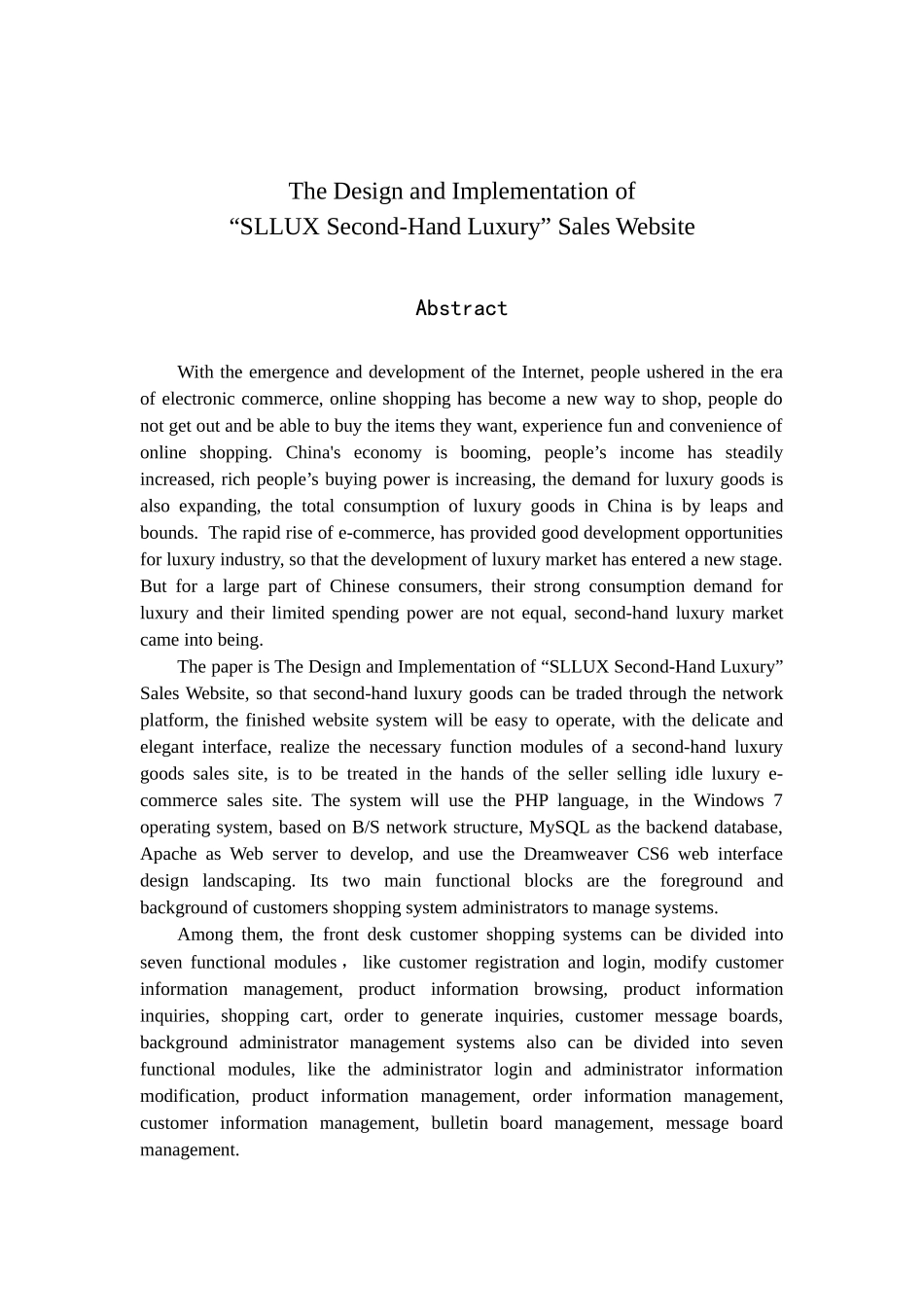 SLLUX二手奢侈品”销售网站设计与实现_第2页