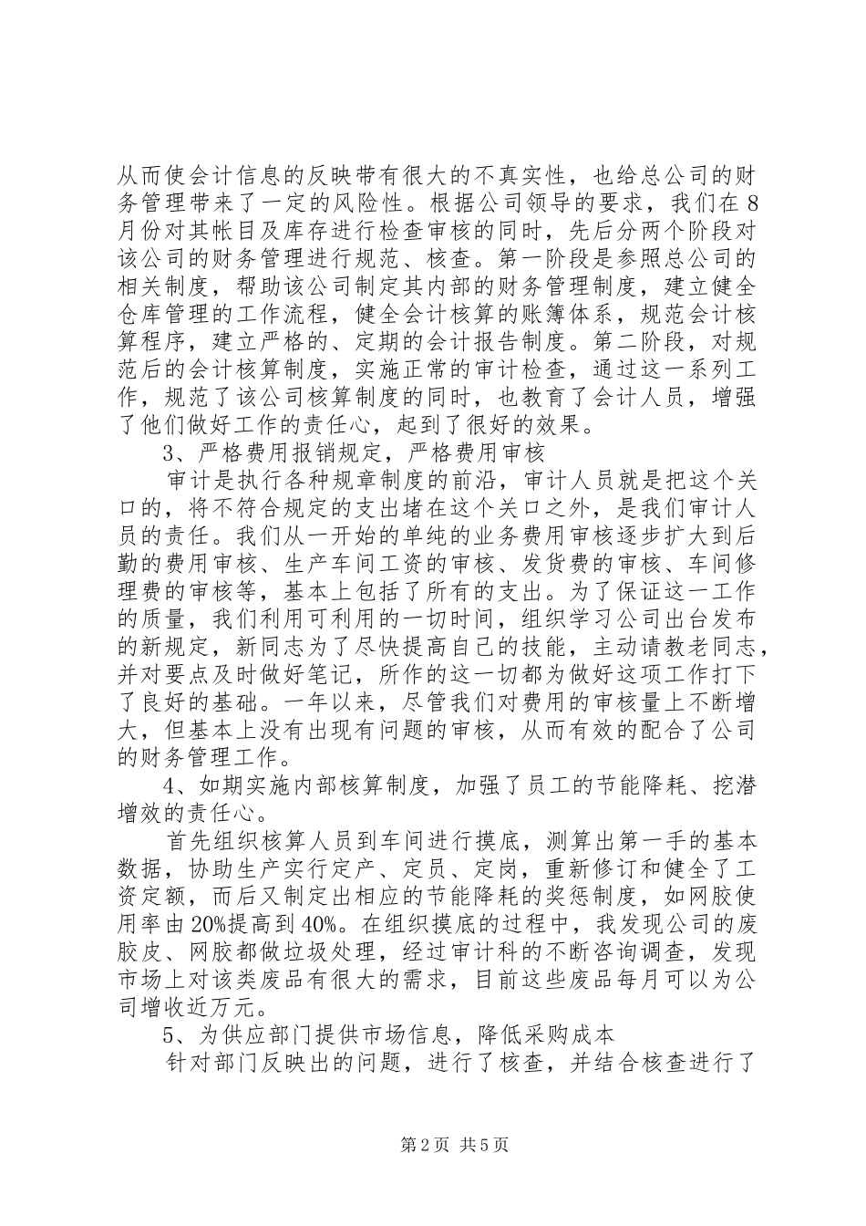 内部审计员个人工作总结_第2页