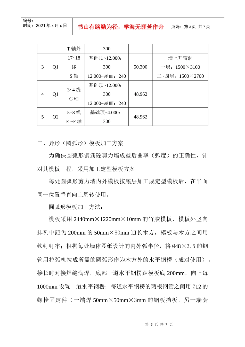 图书馆定型异形模板工程专项施工方案_第3页