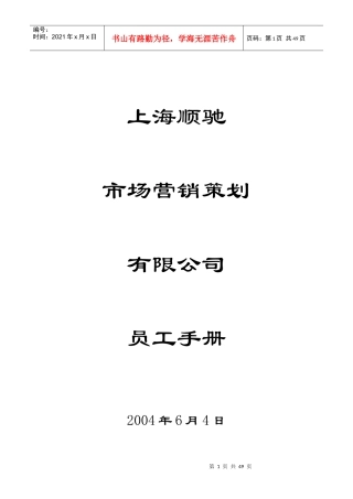 上海顺驰市场营销策划有限公司42页