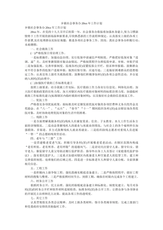 乡镇社会事务办20xx年工作计划 