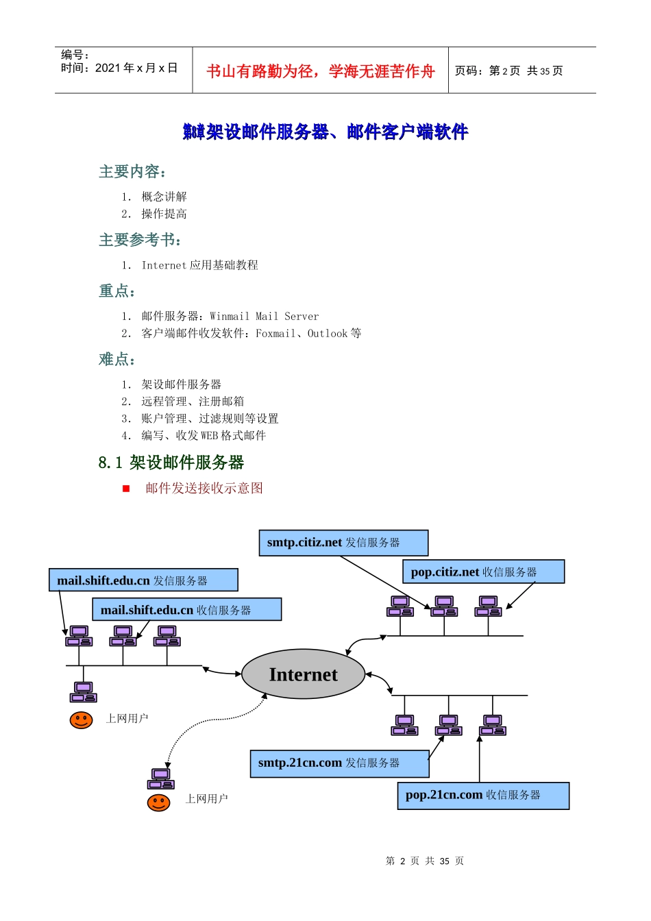 08架设邮件服务器、邮件客户端软件 教案_第2页