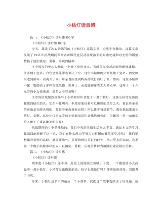 小桔灯读后感 (2) 