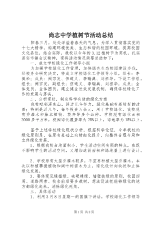 尚志中学植树节活动总结