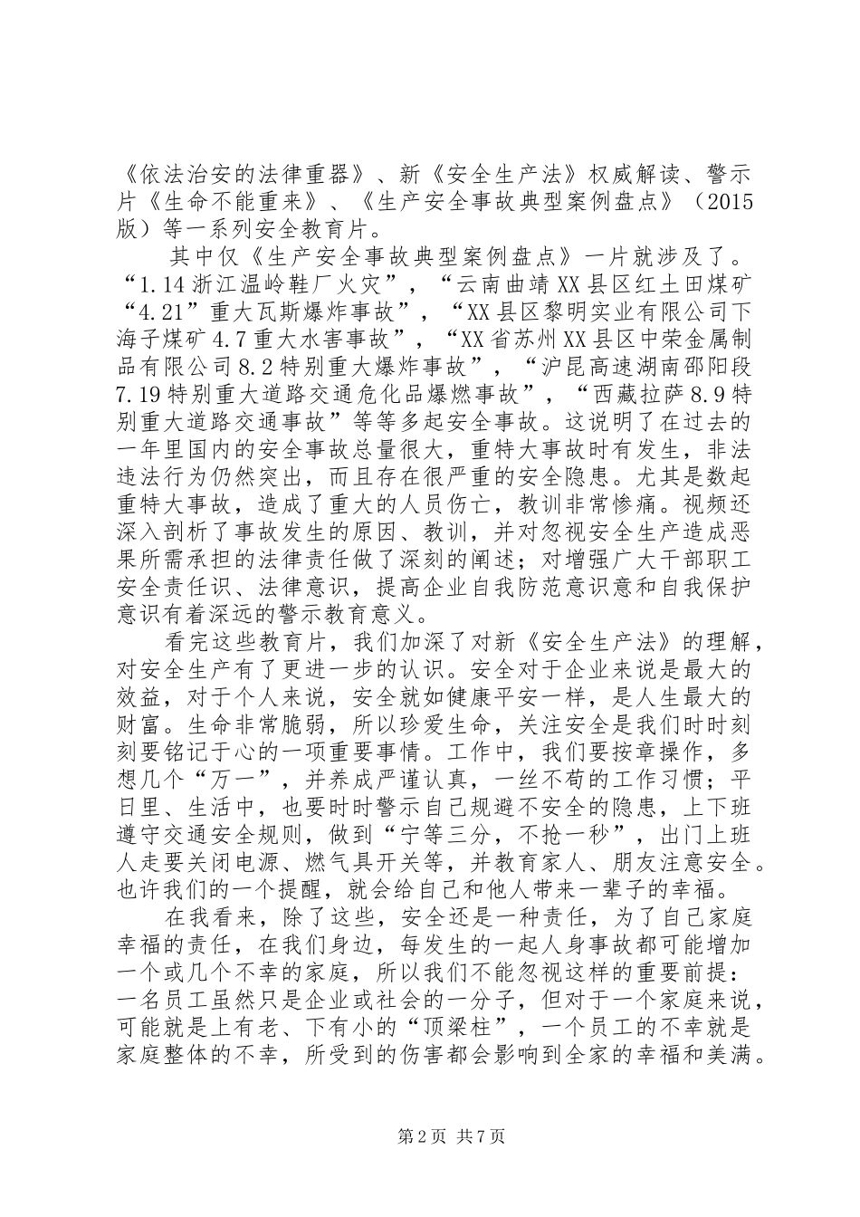 坚守安全红线警示教育片观后感_第2页