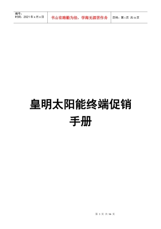 XX终端促销手册