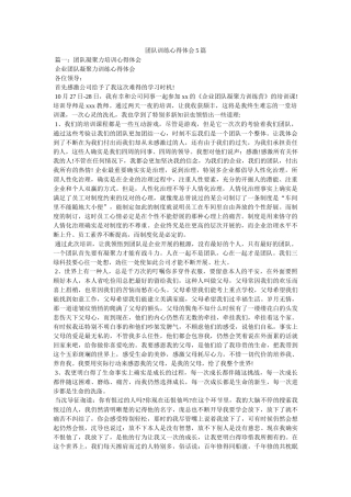 团队训练心得体会5篇 