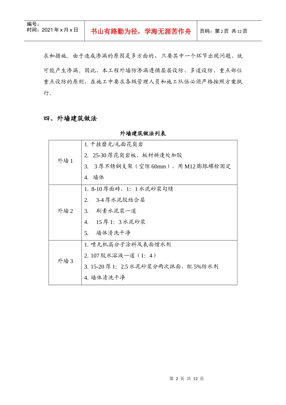 xx工程外墙防水方案OK_第2页