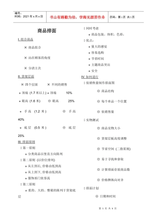 商品排面知识教程