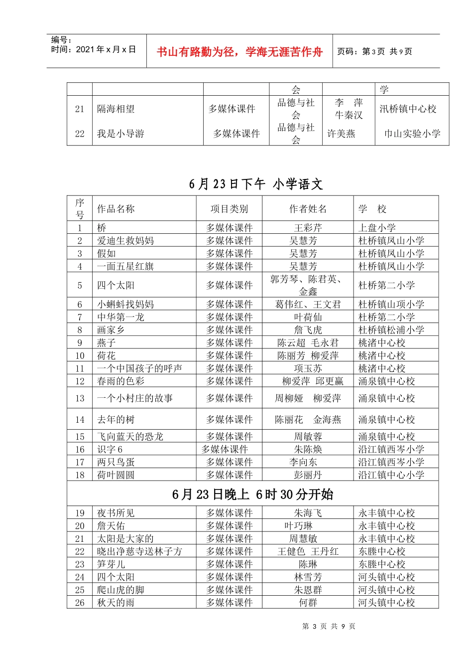 临海市第十三届多媒体教育软件比赛安排_第3页