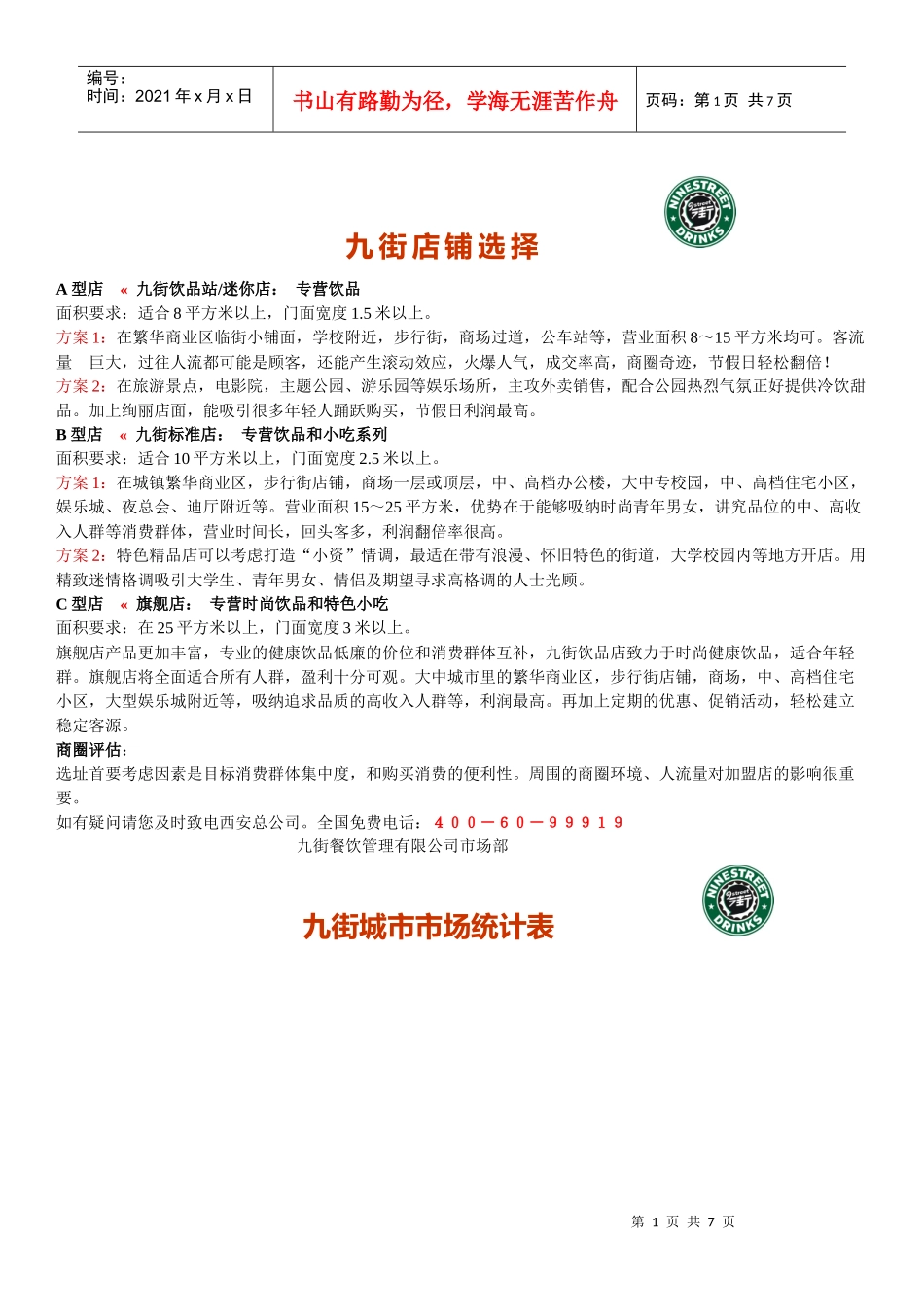九街店面选址参考_第1页