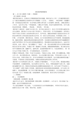 团队精神感想随笔 