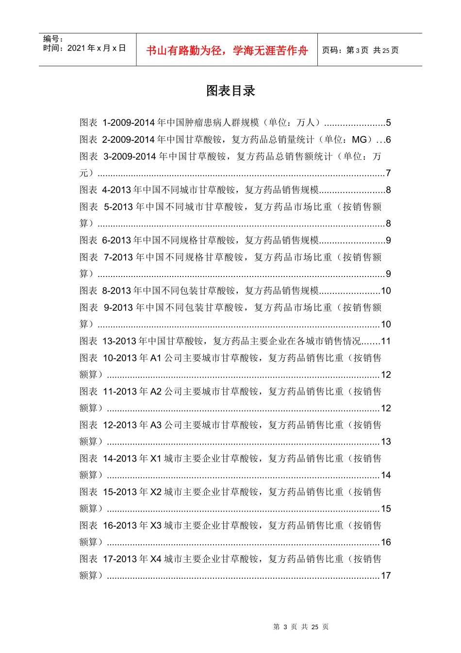X年甘草酸铵复方药品销售数据市场调研报告_第3页