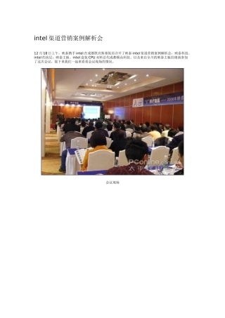 intel渠道营销案例解析会