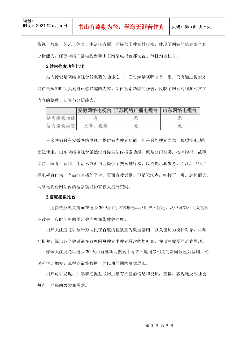 对安徽、江苏、山东网络电视台的比较分析_第3页