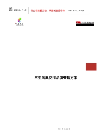 三亚凤凰花海品牌营销方案