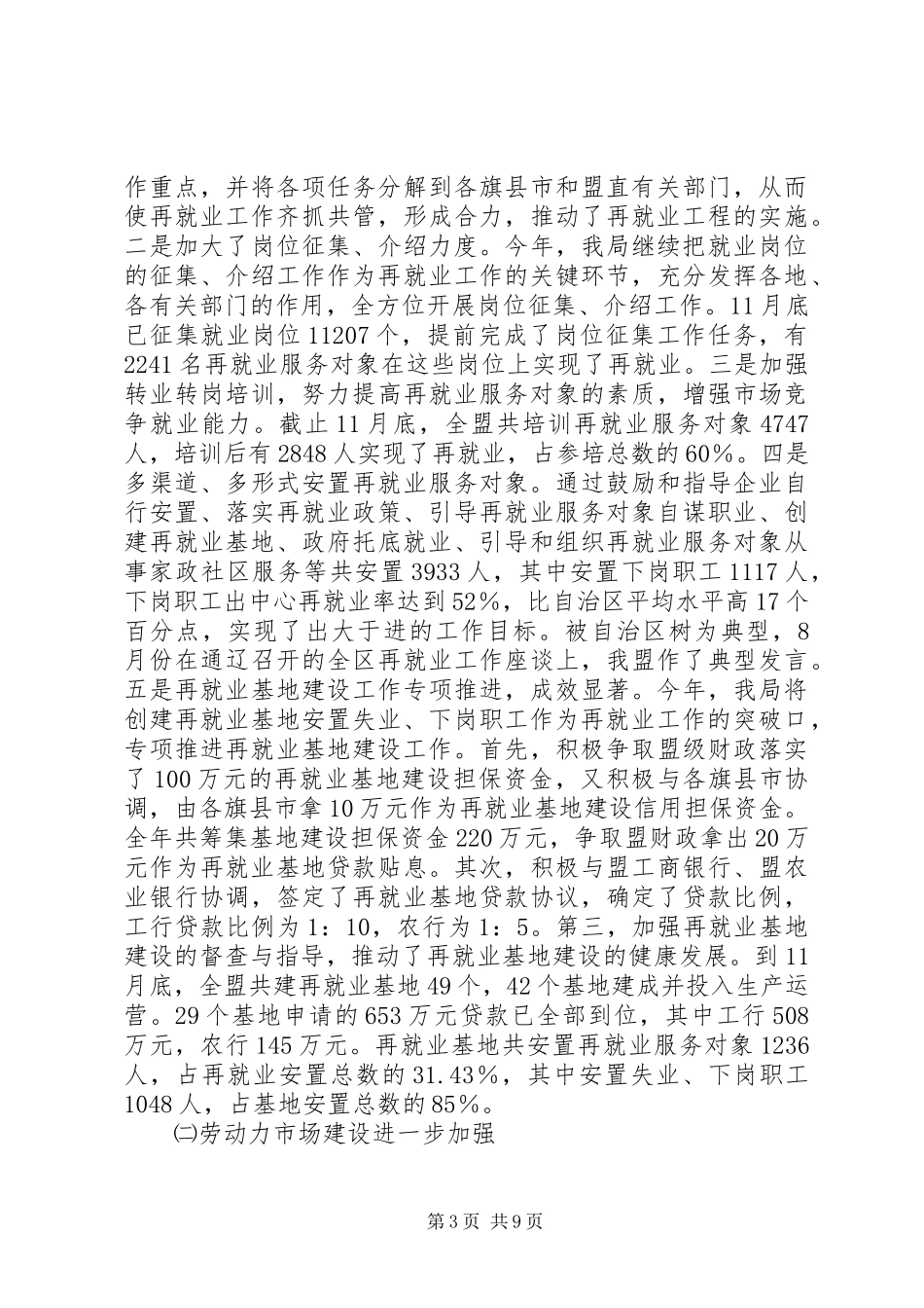 劳动就业局年终工作总结_第3页