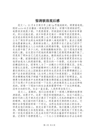 惊涛骇浪观后感