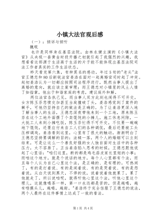 小镇大法官观后感
