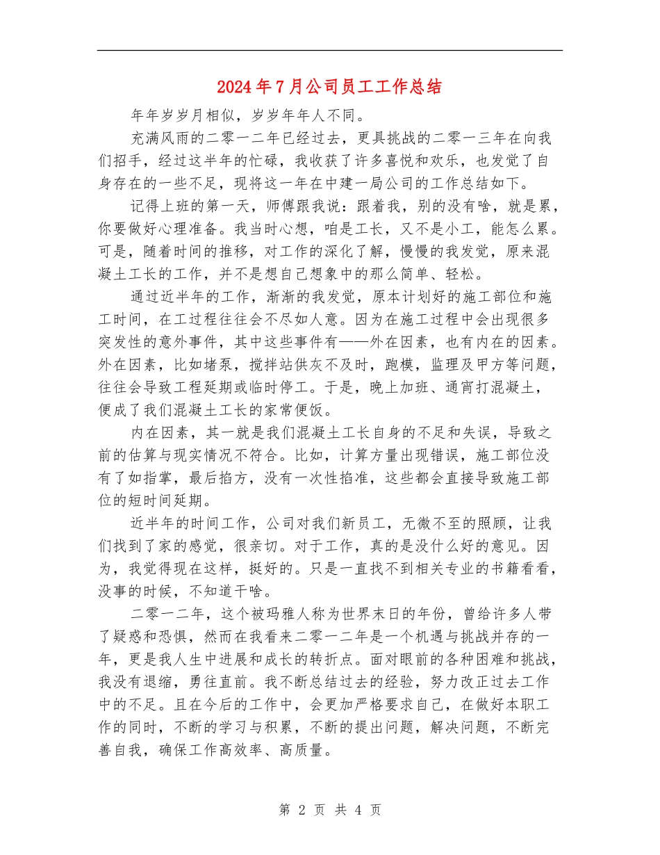 2024年7月公司员工工作总结_第2页