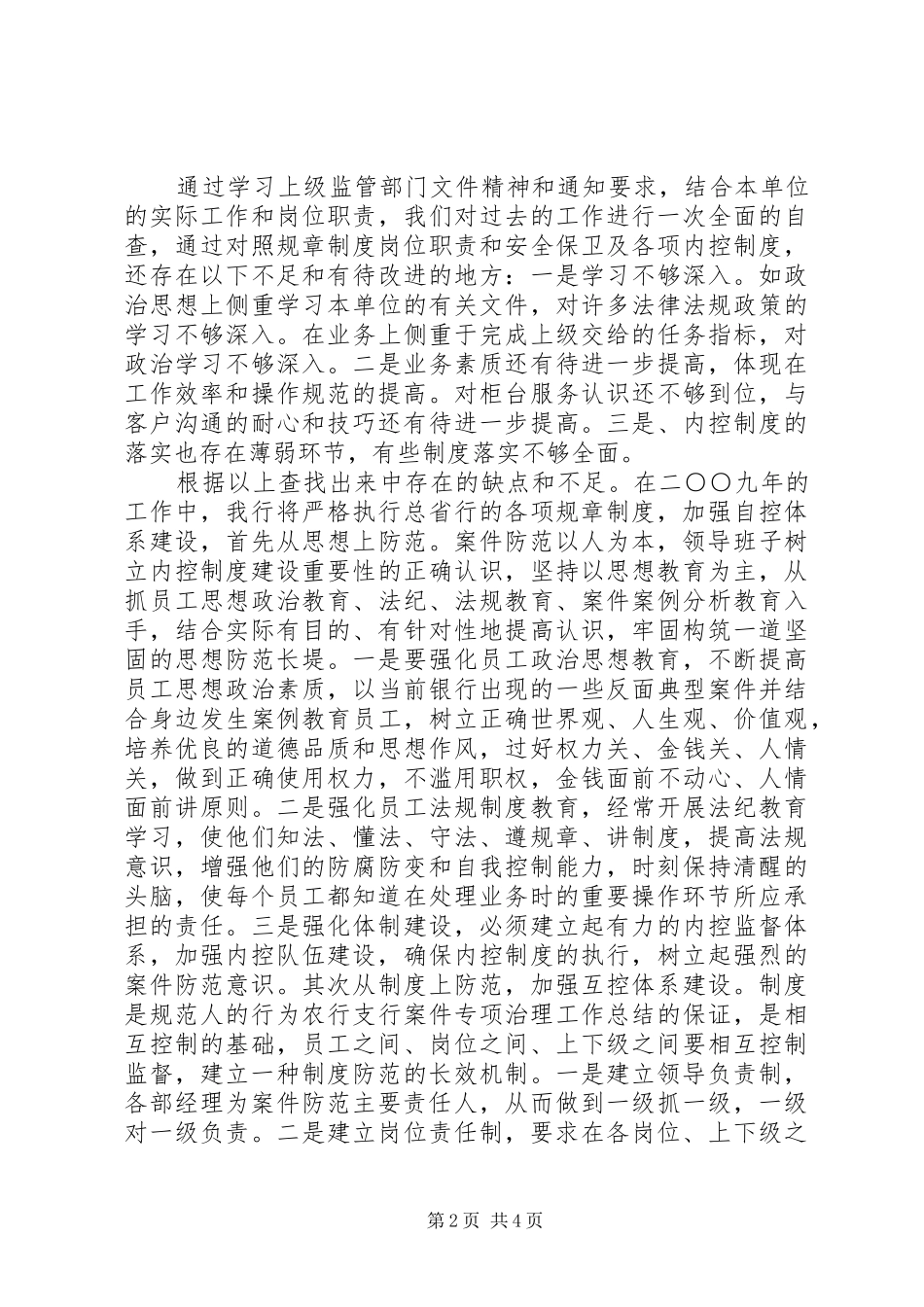 农行支行案件专项治理工作总结_第2页