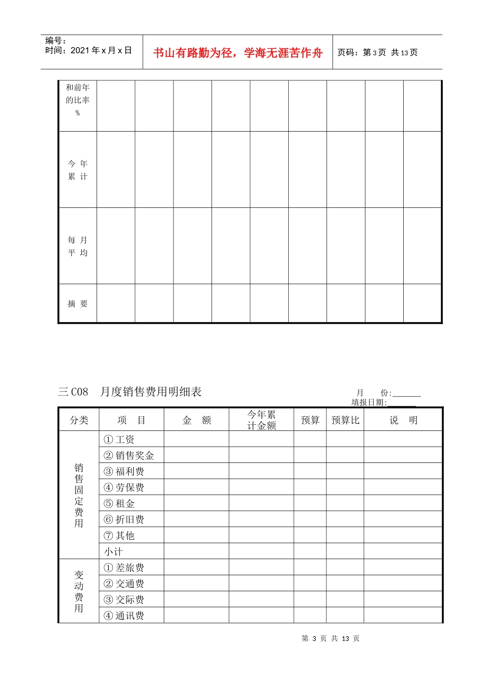企业管理表格-营销管理C纵表格_第3页