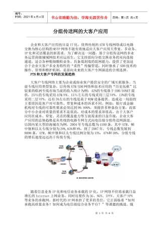 分组传送网的大客户应用