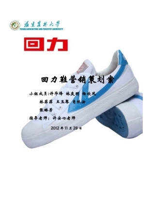 回力鞋营销策划案