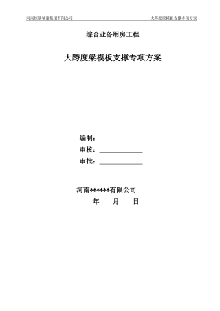 大跨度梁论证施工方案