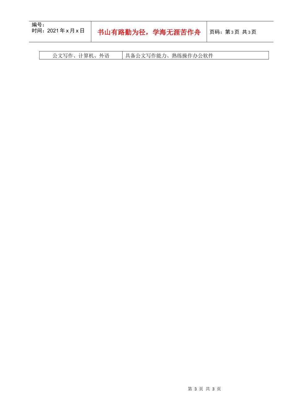 客服体系职位说明书_第3页