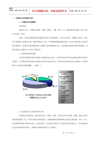 中国杂志市场分析(1)