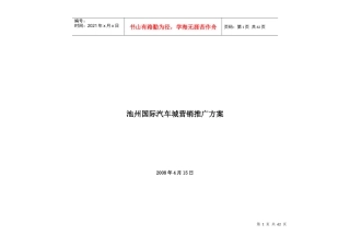安徽池州国际汽车城营销推广方案