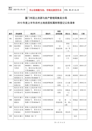 厦门市国土资源与房产管理局集美分局