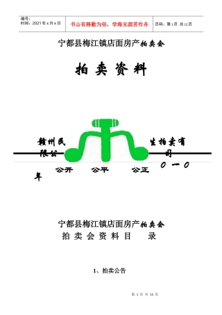 宁都县梅江镇店面房产拍卖会